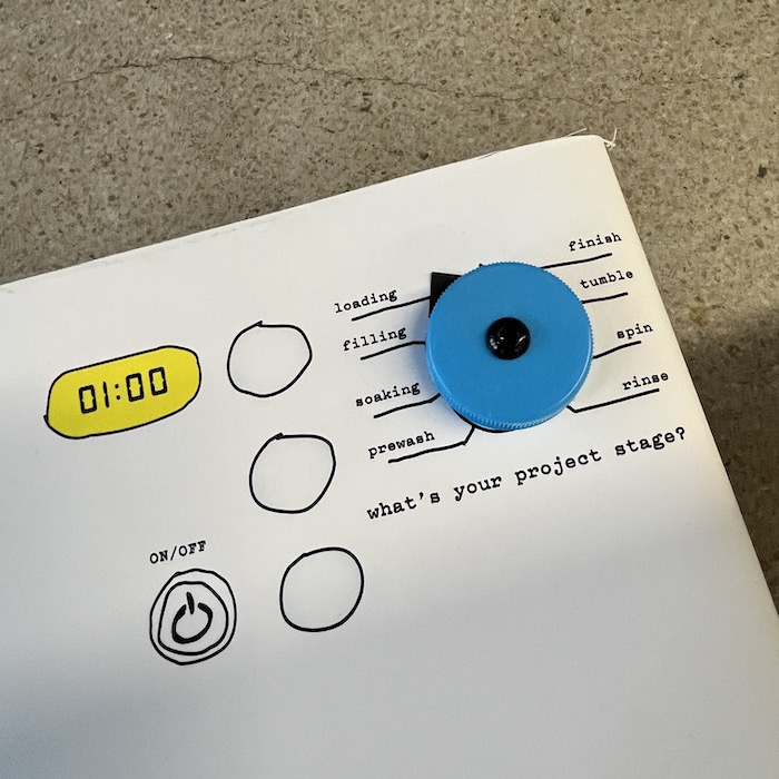 A knob on a washing machine